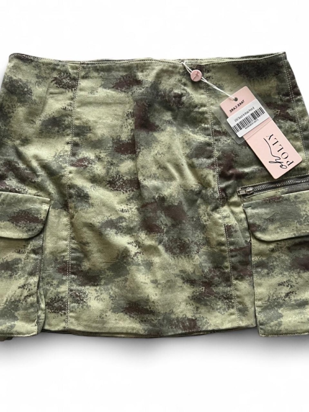 Oh Polly Green and Brown Camo Cargo Skirt